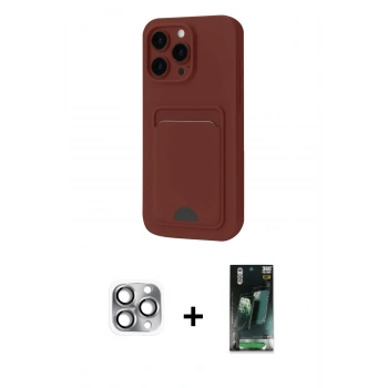 MARSİLYAN™- iPhone 16 Pro Max Kılıf Vadi Çizgi Prime - Siyah 360 Mat Full Body Arka Koruyucu + Pers Alüminyum Kamera Lens - GI