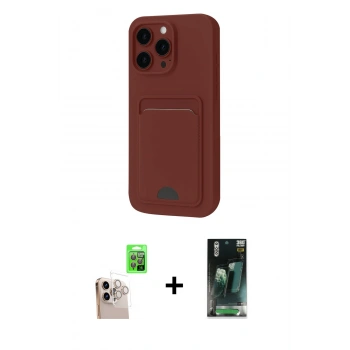 MARSİLYAN™- iPhone 16 Pro Max Kılıf Vadi Çizgi Prime - Siyah 360 Mat Full Body Arka Koruyucu + Raze Metal Kamera Lens - NLGY