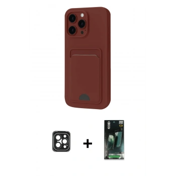 MARSİLYAN™- iPhone 16 Pro Max Kılıf Vadi Çizgi Prime - Siyah 360 Mat Full Body Arka Koruyucu + PVD Metal Kamera Lens - SH