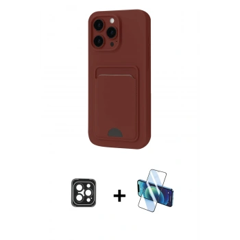 MARSİLYAN™- iPhone 16 Pro Max Kılıf Vadi Çizgi Prime - Siyah 3D Antistatik Cam Ekran Koruyucu + PVD Metal Kamera Lens - SH