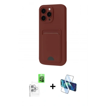 MARSİLYAN™- iPhone 16 Pro Max Kılıf Vadi Çizgi Prime - Siyah 3D Antistatik Cam Ekran Koruyucu + Raze Metal Kamera Lens - BZ