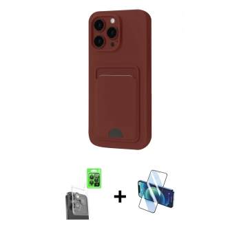 MARSİLYAN™- iPhone 16 Pro Max Kılıf Vadi Çizgi Prime - Siyah 3D Antistatik Cam Ekran Koruyucu + Raze Metal Kamera Lens - SH