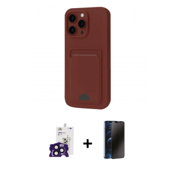 MARSİLYAN™- iPhone 16 Pro Max Kılıf Vadi Çizgi Prime - Siyah 3D Antistatik Hayalet Cam Ekran Koruyucu + Bilvis Titan Kamera Lens - SH