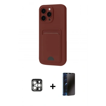 MARSİLYAN™- iPhone 16 Pro Max Kılıf Vadi Çizgi Prime - Siyah 3D Antistatik Hayalet Cam Ekran Koruyucu + PVD Metal Kamera Lens - GS