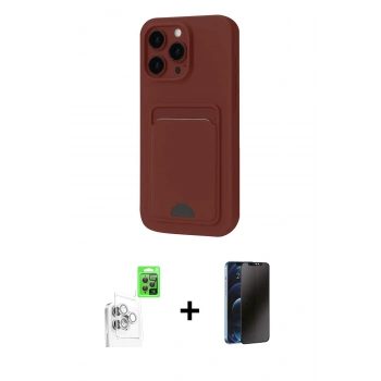MARSİLYAN™- iPhone 16 Pro Max Kılıf Vadi Çizgi Prime - Siyah 3D Antistatik Hayalet Cam Ekran Koruyucu + Raze Metal Kamera Lens - BZ