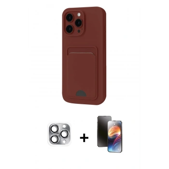 MARSİLYAN™- iPhone 16 Pro Max Kılıf Vadi Çizgi Prime - Siyah 3D Antistatik Mat Seramik Nano Ekran Koruyucu + Pers Alüminyum Kamera Lens - GI