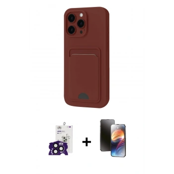 MARSİLYAN™- iPhone 16 Pro Max Kılıf Vadi Çizgi Prime - Siyah 3D Antistatik Mat Seramik Nano Ekran Koruyucu + Bilvis Titan Kamera Lens - SH