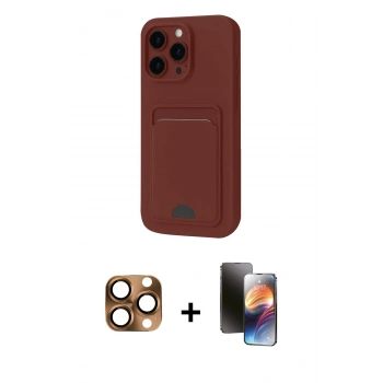 MARSİLYAN™- iPhone 16 Pro Max Kılıf Vadi Çizgi Prime - Siyah 3D Antistatik Mat Seramik Nano Ekran Koruyucu + Pers Alüminyum Kamera Lens - CLTM