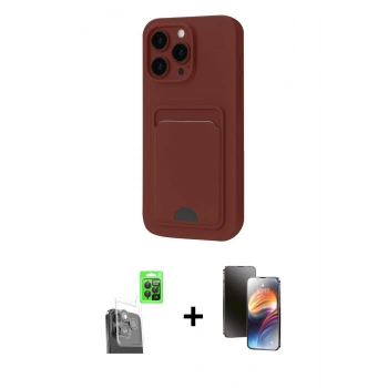 MARSİLYAN™- iPhone 16 Pro Max Kılıf Vadi Çizgi Prime - Siyah 3D Antistatik Mat Seramik Nano Ekran Koruyucu + Raze Metal Kamera Lens - SH