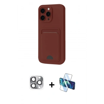 MARSİLYAN™- iPhone 16 Pro Max Kılıf Vadi Çizgi Prime - Siyah 3D Antistatik Seramik Nano Ekran Koruyucu + Pers Alüminyum Kamera Lens - GI