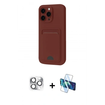 MARSİLYAN™- iPhone 16 Pro Max Kılıf Vadi Çizgi Prime - Siyah 3D Antistatik Seramik Nano Ekran Koruyucu + Pers Alüminyum Kamera Lens - GS