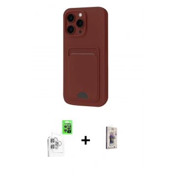MARSİLYAN™- iPhone 16 Pro Max Kılıf Vadi Çizgi Prime - Siyah Bilvis 3D Cam Ekran Koruyucu + Raze Metal Kamera Lens - BZ