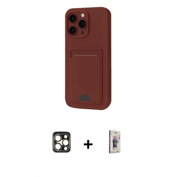 MARSİLYAN™- iPhone 16 Pro Max Kılıf Vadi Çizgi Prime - Siyah Bilvis 3D Cam Ekran Koruyucu + PVD Metal Kamera Lens - GD