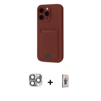 MARSİLYAN™- iPhone 16 Pro Max Kılıf Vadi Çizgi Prime - Siyah Bilvis 3D Cam Ekran Koruyucu + Pers Alüminyum Kamera Lens - GI