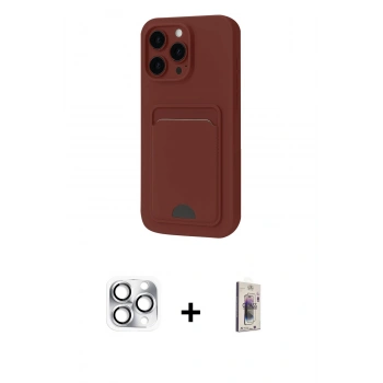 MARSİLYAN™- iPhone 16 Pro Max Kılıf Vadi Çizgi Prime - Siyah Bilvis 3D Cam Ekran Koruyucu + Pers Alüminyum Kamera Lens - GS