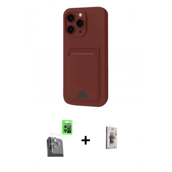 MARSİLYAN™- iPhone 16 Pro Max Kılıf Vadi Çizgi Prime - Siyah Bilvis 3D Cam Ekran Koruyucu + Raze Metal Kamera Lens - SH
