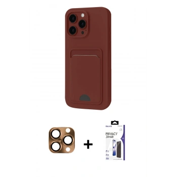 MARSİLYAN™- iPhone 16 Pro Max Kılıf Vadi Çizgi Prime - Siyah Bilvis 3X AR Hayalet Cam Ekran Koruyucu + Pers Alüminyum Kamera Lens - CLTM