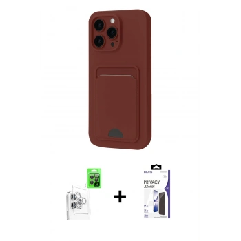 MARSİLYAN™- iPhone 16 Pro Max Kılıf Vadi Çizgi Prime - Siyah Bilvis 3X AR Hayalet Cam Ekran Koruyucu + Raze Metal Kamera Lens - BZ