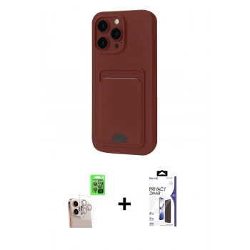 MARSİLYAN™- iPhone 16 Pro Max Kılıf Vadi Çizgi Prime - Siyah Bilvis 3X AR Hayalet Cam Ekran Koruyucu + Raze Metal Kamera Lens - NLGY