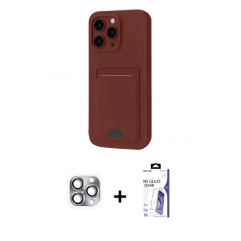 MARSİLYAN™- iPhone 16 Pro Max Kılıf Vadi Çizgi Prime - Siyah Bilvis 3X AR HD Cam Ekran Koruyucu + Pers Alüminyum Kamera Lens - GI