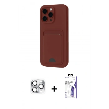 MARSİLYAN™- iPhone 16 Pro Max Kılıf Vadi Çizgi Prime - Siyah Bilvis 3X AR HD Cam Ekran Koruyucu + Pers Alüminyum Kamera Lens - GS