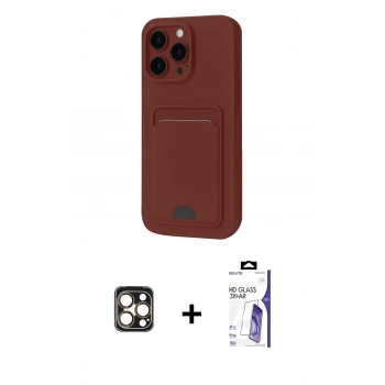 MARSİLYAN™- iPhone 16 Pro Max Kılıf Vadi Çizgi Prime - Siyah Bilvis 3X AR HD Cam Ekran Koruyucu + PVD Metal Kamera Lens - GD
