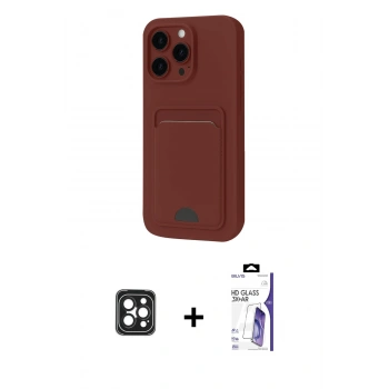 MARSİLYAN™- iPhone 16 Pro Max Kılıf Vadi Çizgi Prime - Siyah Bilvis 3X AR HD Cam Ekran Koruyucu + PVD Metal Kamera Lens - SH