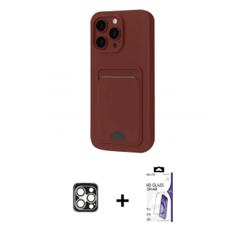 MARSİLYAN™- iPhone 16 Pro Max Kılıf Vadi Çizgi Prime - Siyah Bilvis 3X AR HD Cam Ekran Koruyucu + PVD Metal Kamera Lens - GS