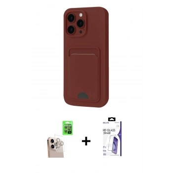 MARSİLYAN™- iPhone 16 Pro Max Kılıf Vadi Çizgi Prime - Siyah Bilvis 3X AR HD Cam Ekran Koruyucu + Raze Metal Kamera Lens - NLGY