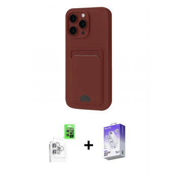MARSİLYAN™- iPhone 16 Pro Max Kılıf Vadi Çizgi Prime - Siyah Bilvis 5in1 3D Magic Cam Ekran Koruyucu + Raze Metal Kamera Lens - BZ