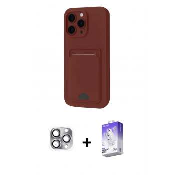 MARSİLYAN™- iPhone 16 Pro Max Kılıf Vadi Çizgi Prime - Siyah Bilvis 5in1 3D Magic Cam Ekran Koruyucu + Pers Alüminyum Kamera Lens - GI