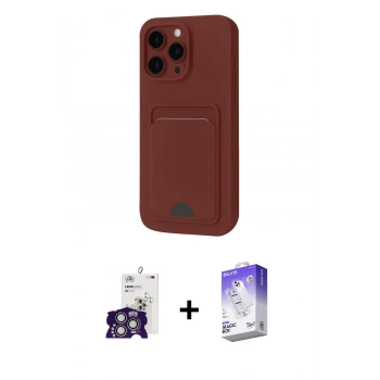 MARSİLYAN™- iPhone 16 Pro Max Kılıf Vadi Çizgi Prime - Siyah Bilvis 5in1 3D Magic Cam Ekran Koruyucu + Bilvis Titan Kamera Lens - GS