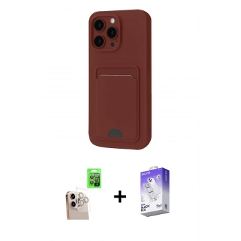 MARSİLYAN™- iPhone 16 Pro Max Kılıf Vadi Çizgi Prime - Siyah Bilvis 5in1 3D Magic Cam Ekran Koruyucu + Raze Metal Kamera Lens - NLGY