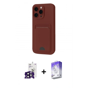 MARSİLYAN™- iPhone 16 Pro Max Kılıf Vadi Çizgi Prime - Siyah Bilvis 5in1 3D Magic Cam Ekran Koruyucu + Bilvis Titan Kamera Lens - SH