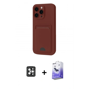 MARSİLYAN™- iPhone 16 Pro Max Kılıf Vadi Çizgi Prime - Siyah Bilvis 5in1 5D Magic Hayalet Cam Ekran Koruyucu + PVD Metal Kamera Lens - SH