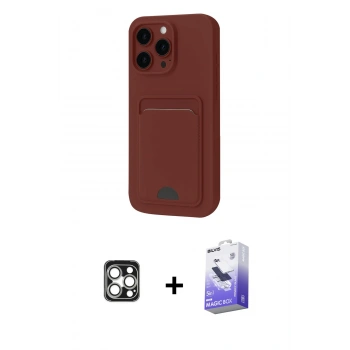 MARSİLYAN™- iPhone 16 Pro Max Kılıf Vadi Çizgi Prime - Siyah Bilvis 5in1 5D Magic Hayalet Cam Ekran Koruyucu + PVD Metal Kamera Lens - GS