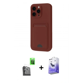 MARSİLYAN™- iPhone 16 Pro Max Kılıf Vadi Çizgi Prime - Siyah Bilvis 5in1 5D Magic Hayalet Cam Ekran Koruyucu + Raze Metal Kamera Lens - SH
