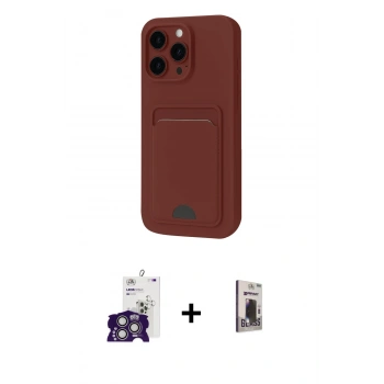 MARSİLYAN™- iPhone 16 Pro Max Kılıf Vadi Çizgi Prime - Siyah Bilvis Hayalet Cam Ekran Koruyucu + Bilvis Titan Kamera Lens - GS