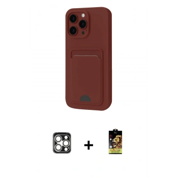 MARSİLYAN™- iPhone 16 Pro Max Kılıf Vadi Çizgi Prime - Siyah Buffer Cam Ekran Koruyucu + PVD Metal Kamera Lens - GS
