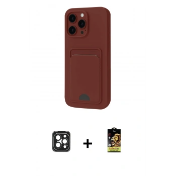 MARSİLYAN™- iPhone 16 Pro Max Kılıf Vadi Çizgi Prime - Siyah Buffer Cam Ekran Koruyucu + PVD Metal Kamera Lens - SH