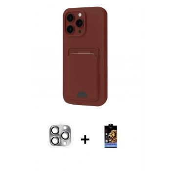 MARSİLYAN™- iPhone 16 Pro Max Kılıf Vadi Çizgi Prime - Siyah Buffer Hayalet Cam Ekran Koruyucu + Pers Alüminyum Kamera Lens - GI