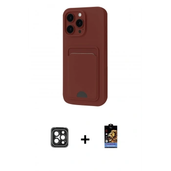 MARSİLYAN™- iPhone 16 Pro Max Kılıf Vadi Çizgi Prime - Siyah Buffer Hayalet Cam Ekran Koruyucu + PVD Metal Kamera Lens - SH