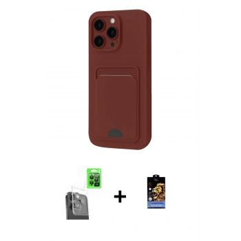 MARSİLYAN™- iPhone 16 Pro Max Kılıf Vadi Çizgi Prime - Siyah Buffer Hayalet Cam Ekran Koruyucu + Raze Metal Kamera Lens - SH