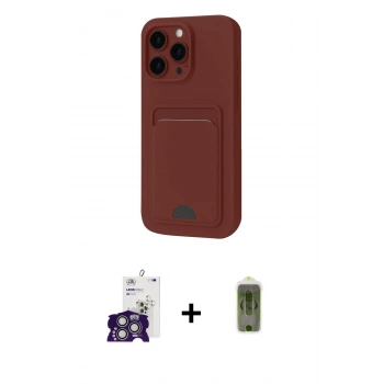 MARSİLYAN™- iPhone 16 Pro Max Kılıf Vadi Çizgi Prime - Siyah Joko Magic 5D Hayalet Cam + Bilvis Titan Kamera Lens - GS