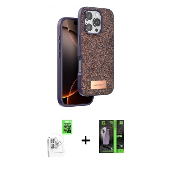 MARSİLYAN™- iPhone 16 Pro Max Kılıf Vadi Klasik Serisi - Şeffaf 360 Full Body Arka Koruyucu + Raze Metal Kamera Lens - BZ