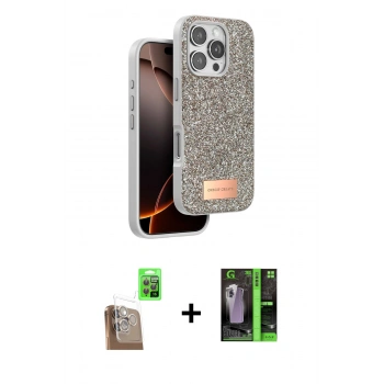 MARSİLYAN™- iPhone 16 Pro Max Kılıf Vadi Klasik Serisi - Şeffaf 360 Full Body Arka Koruyucu + Raze Metal Kamera Lens - CLTM
