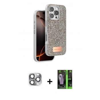 MARSİLYAN™- iPhone 16 Pro Max Kılıf Vadi Klasik Serisi - Şeffaf 360 Full Body Arka Koruyucu + Pers Alüminyum Kamera Lens - GI