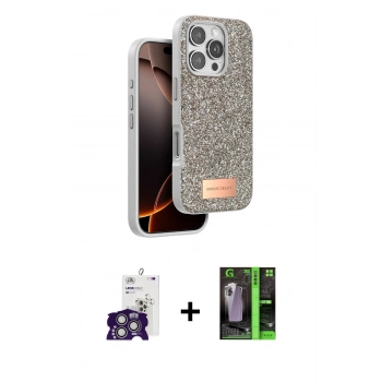 MARSİLYAN™- iPhone 16 Pro Max Kılıf Vadi Klasik Serisi - Şeffaf 360 Full Body Arka Koruyucu + Bilvis Titan Kamera Lens - GS
