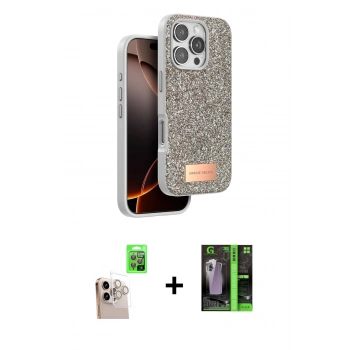 MARSİLYAN™- iPhone 16 Pro Max Kılıf Vadi Klasik Serisi - Şeffaf 360 Full Body Arka Koruyucu + Raze Metal Kamera Lens - NLGY