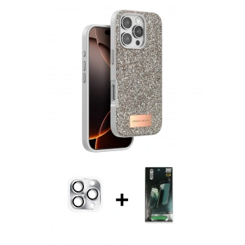 MARSİLYAN™- iPhone 16 Pro Max Kılıf Vadi Klasik Serisi - Siyah 360 Mat Full Body Arka Koruyucu + Pers Alüminyum Kamera Lens - GS